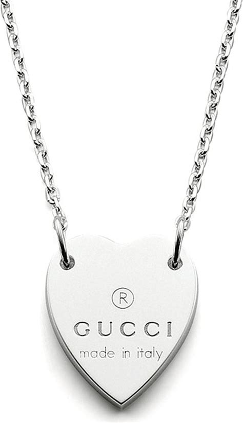 gucci silver heart necklace|gucci trademark heart silver necklace.